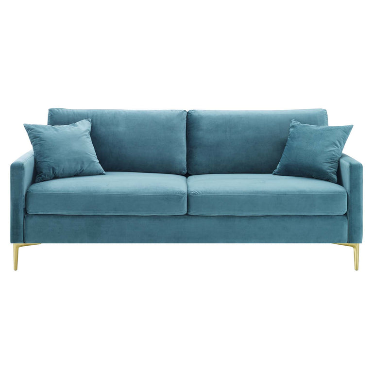 Juliana Performance Velvet Sofa in Sea Blue, EEI-4447-SEA