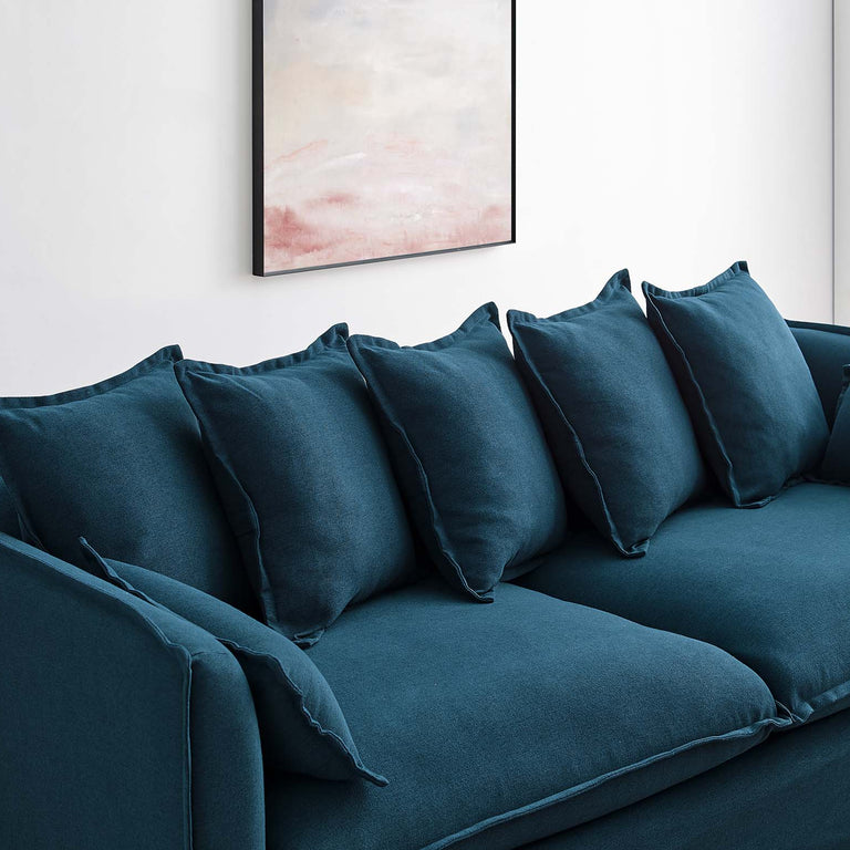 Avalon Slipcover Fabric Sofa in Azure, EEI-4449-AZU