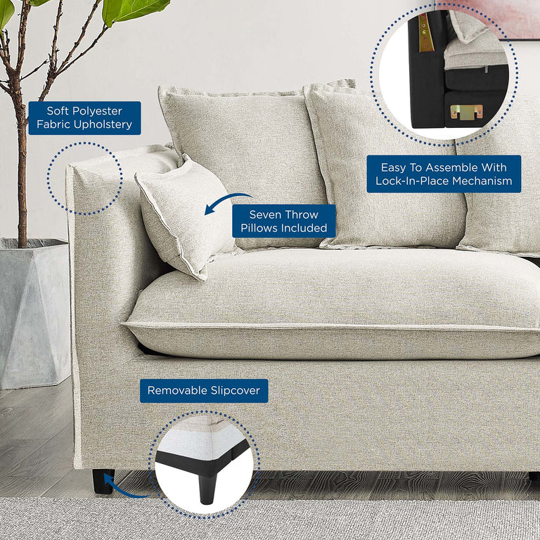 Avalon Slipcover Fabric Sofa in Beige, EEI-4449-BEI