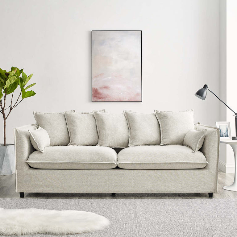 Avalon Slipcover Fabric Sofa in Beige, EEI-4449-BEI