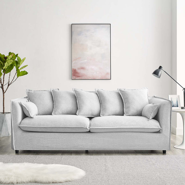 Avalon Slipcover Fabric Sofa in Light Gray, EEI-4449-LGR