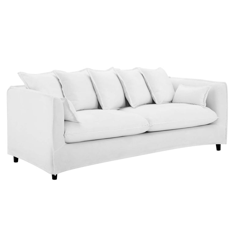 Avalon Slipcover Fabric Sofa in White, EEI-4449-WHI