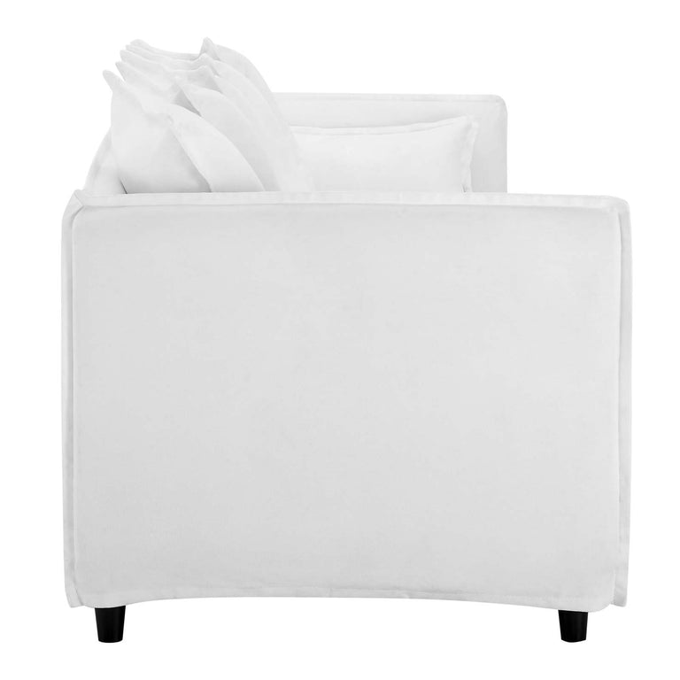 Avalon Slipcover Fabric Sofa in White, EEI-4449-WHI