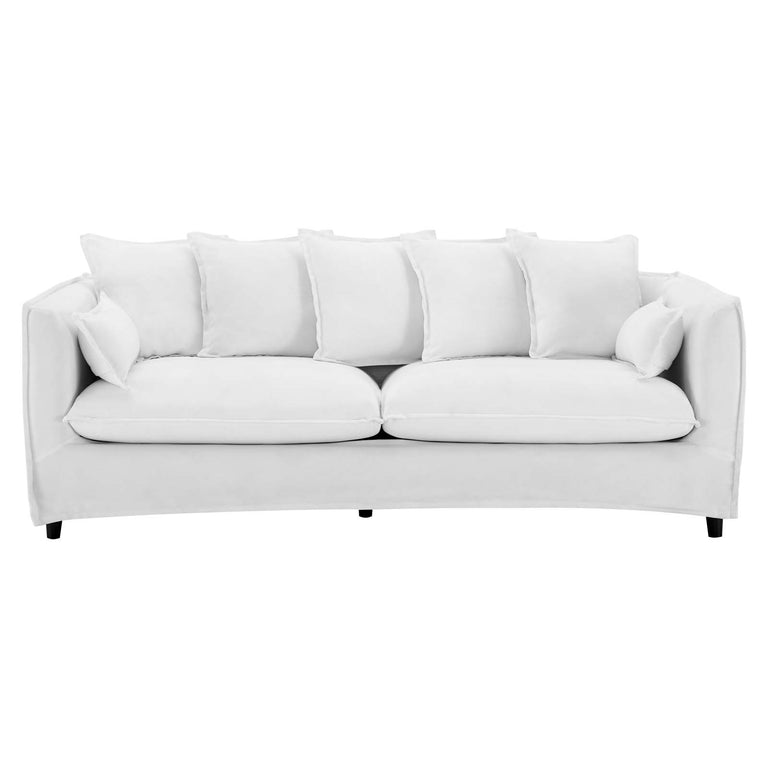 Avalon Slipcover Fabric Sofa in White, EEI-4449-WHI