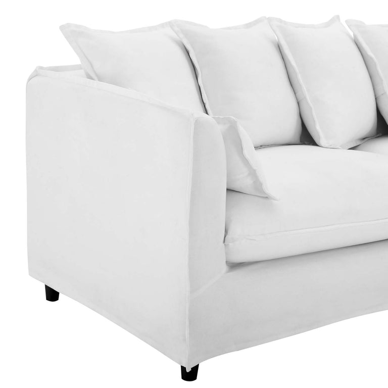 Avalon Slipcover Fabric Sofa in White, EEI-4449-WHI