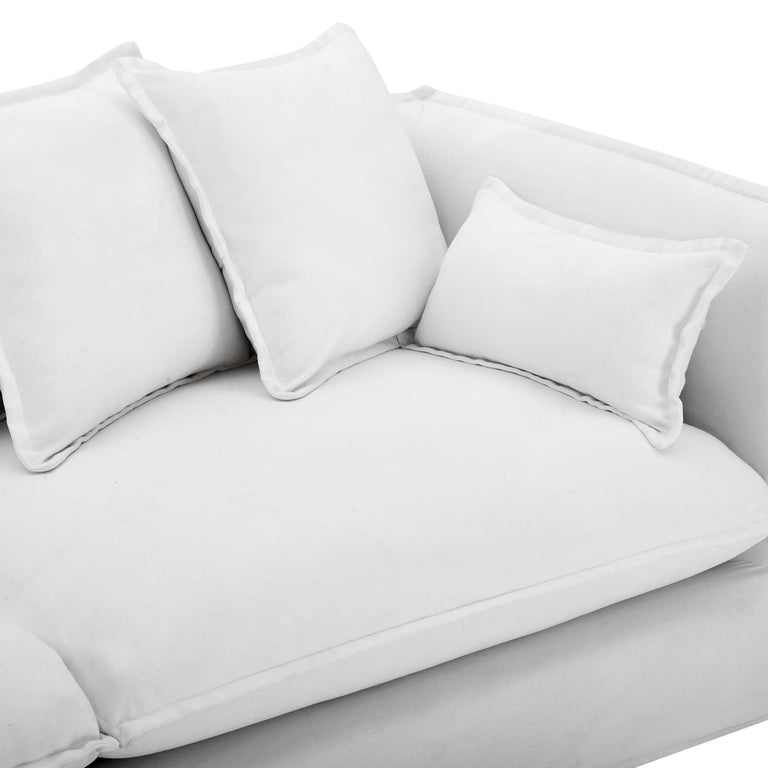 Avalon Slipcover Fabric Sofa in White, EEI-4449-WHI