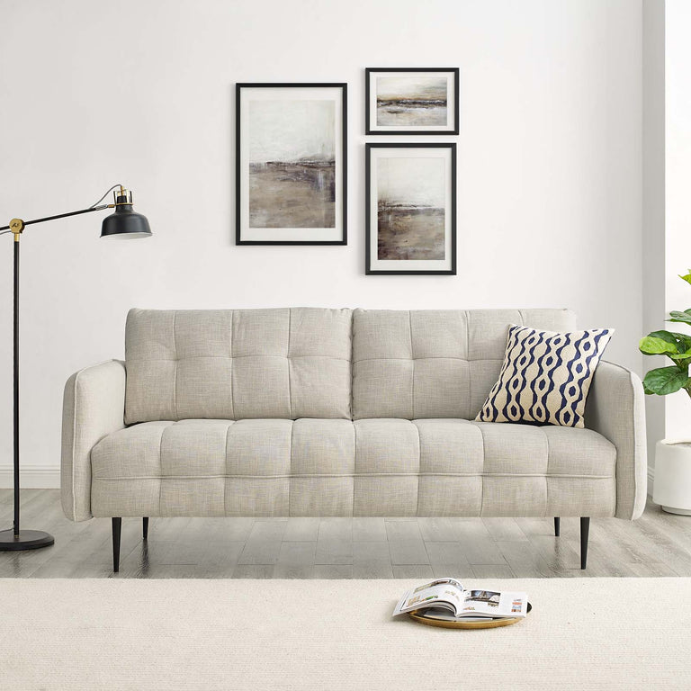 Cameron Tufted Fabric Sofa in Beige, EEI-4451-BEI