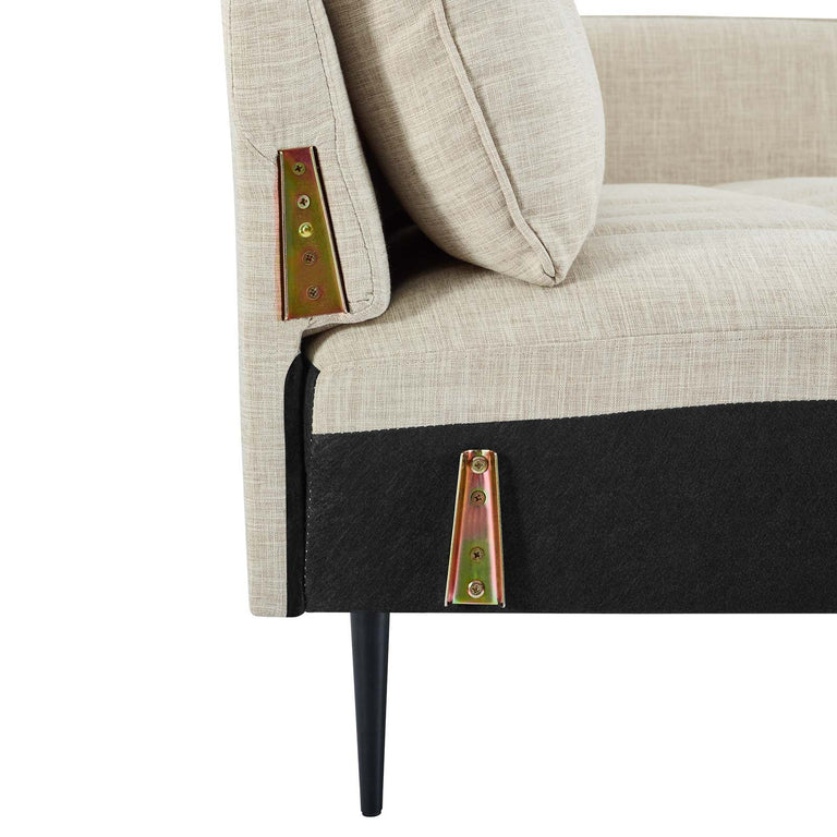 Cameron Tufted Fabric Sofa in Beige, EEI-4451-BEI