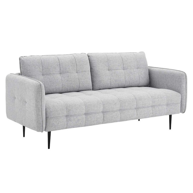 Cameron Tufted Fabric Sofa in Light Gray, EEI-4451-LGR