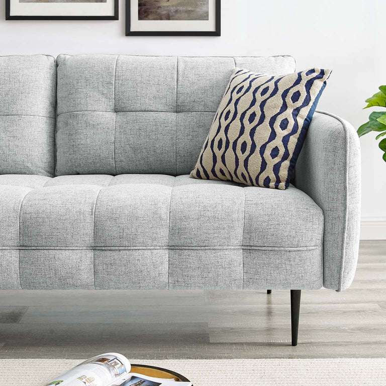 Cameron Tufted Fabric Sofa in Light Gray, EEI-4451-LGR