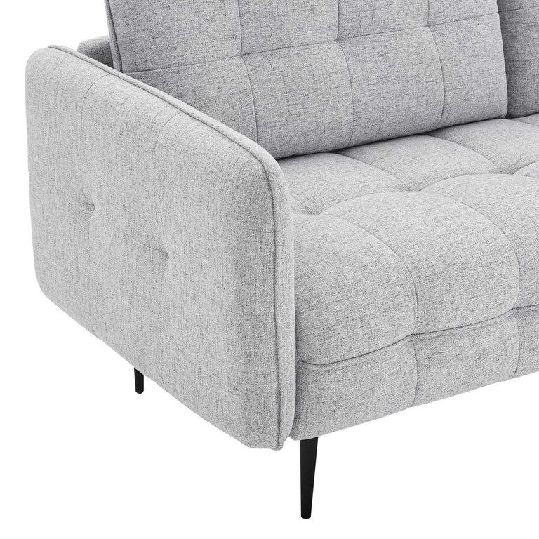 Cameron Tufted Fabric Sofa in Light Gray, EEI-4451-LGR