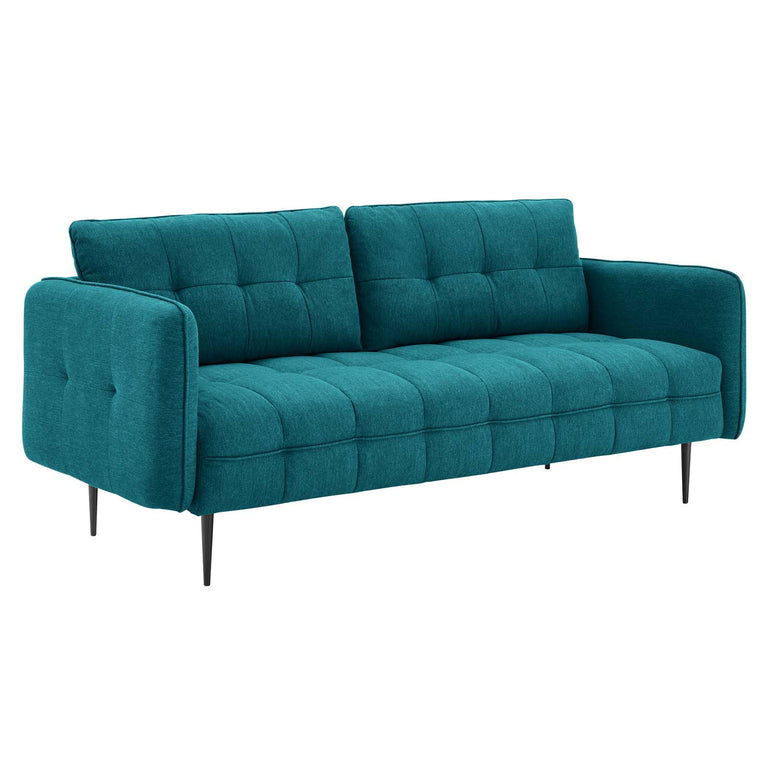 Cameron Tufted Fabric Sofa in Teal, EEI-4451-TEA