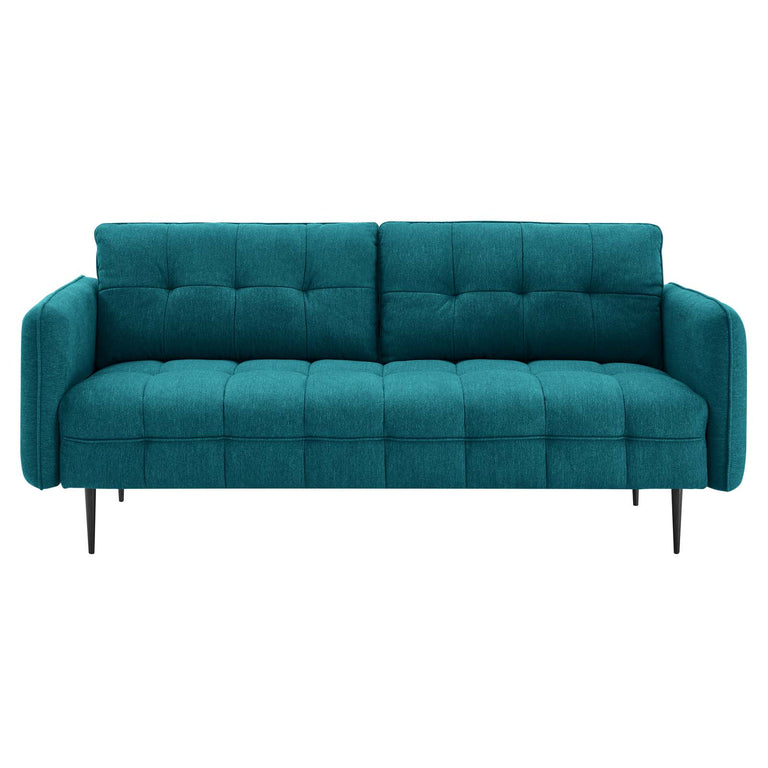 Cameron Tufted Fabric Sofa in Teal, EEI-4451-TEA
