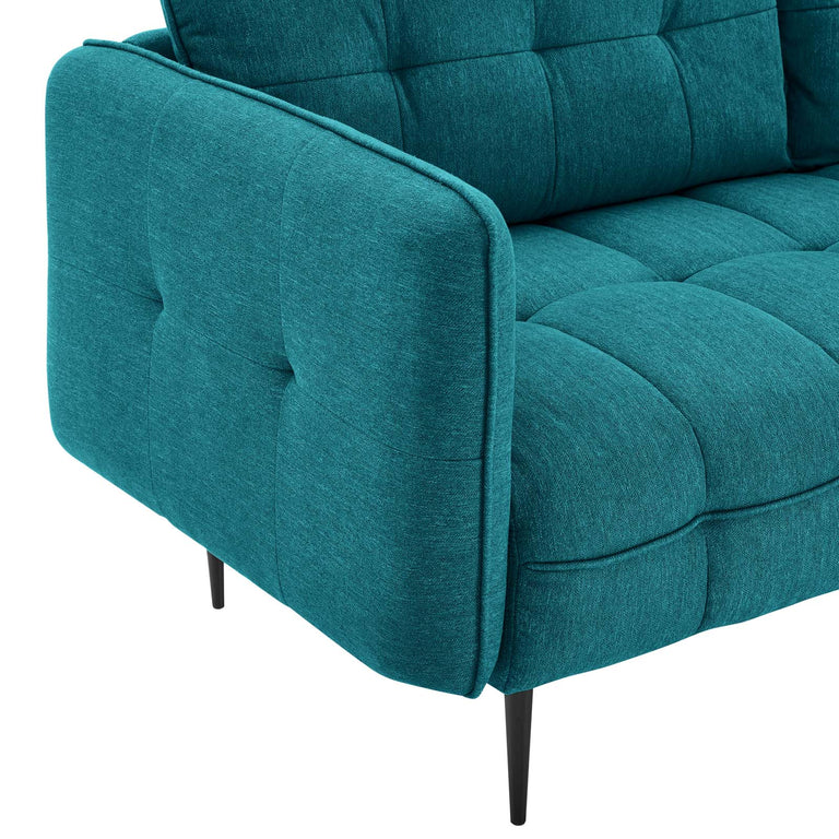 Cameron Tufted Fabric Sofa in Teal, EEI-4451-TEA