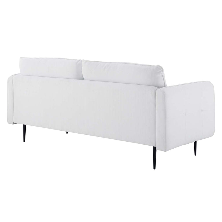Cameron Tufted Fabric Sofa in White, EEI-4451-WHI