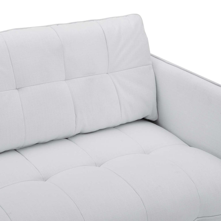 Cameron Tufted Fabric Sofa in White, EEI-4451-WHI