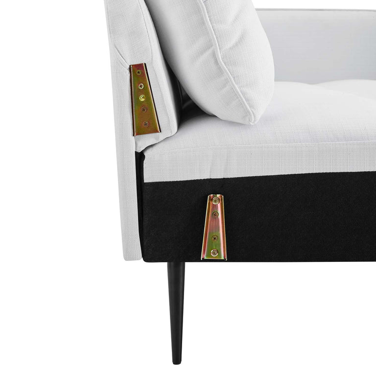 Cameron Tufted Fabric Sofa in White, EEI-4451-WHI