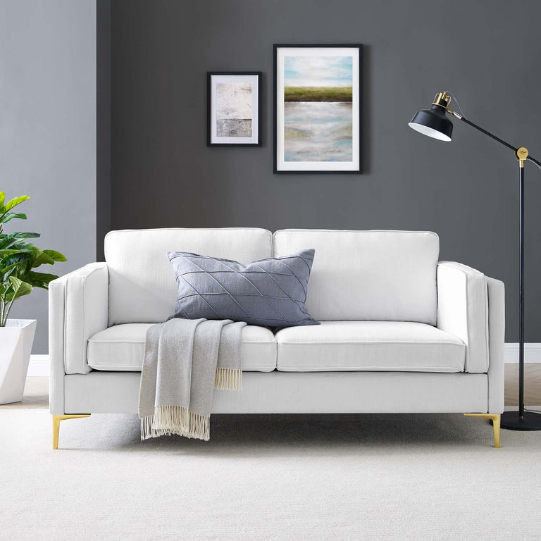 Kaiya Fabric Sofa in White, EEI-4454-WHI