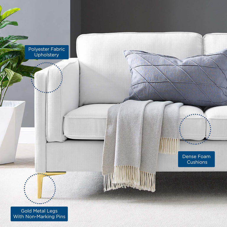 Kaiya Fabric Sofa in White, EEI-4454-WHI