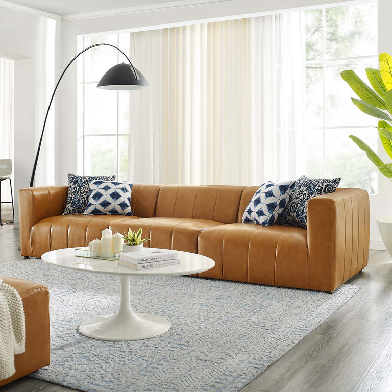 Bartlett Vegan Leather 3-Piece Sofa in Tan, EEI-4515-TAN