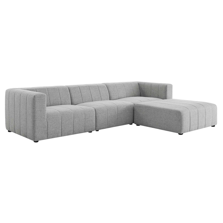 Bartlett Upholstered Fabric 4-Piece Sectional Sofa in Light Gray, EEI-4516-LGR