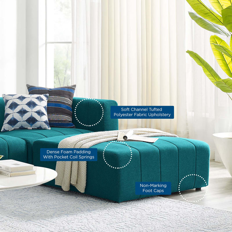 Bartlett Upholstered Fabric 4-Piece Sectional Sofa in Teal, EEI-4516-TEA