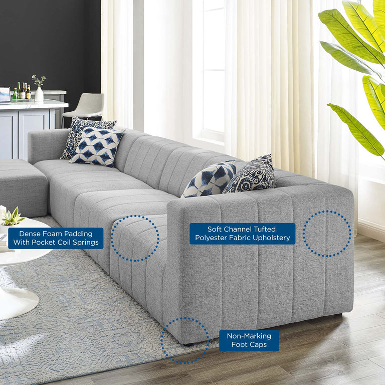 Bartlett Upholstered Fabric 5-Piece Sectional Sofa in Light Gray, EEI-4520-LGR