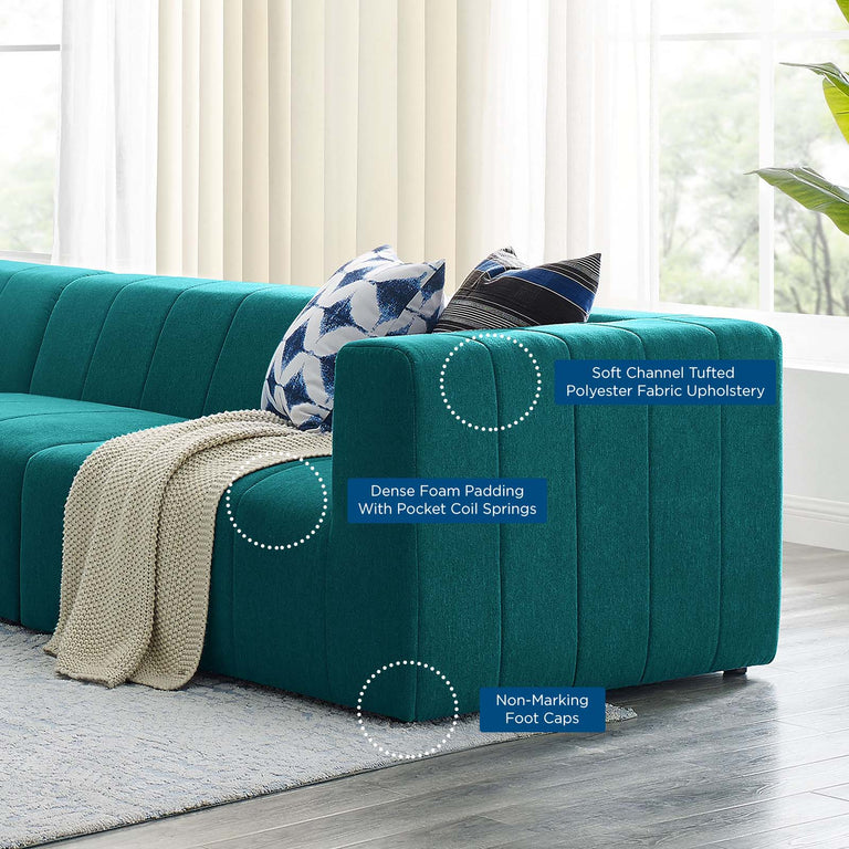 Bartlett Upholstered Fabric 5-Piece Sectional Sofa in Teal, EEI-4531-TEA