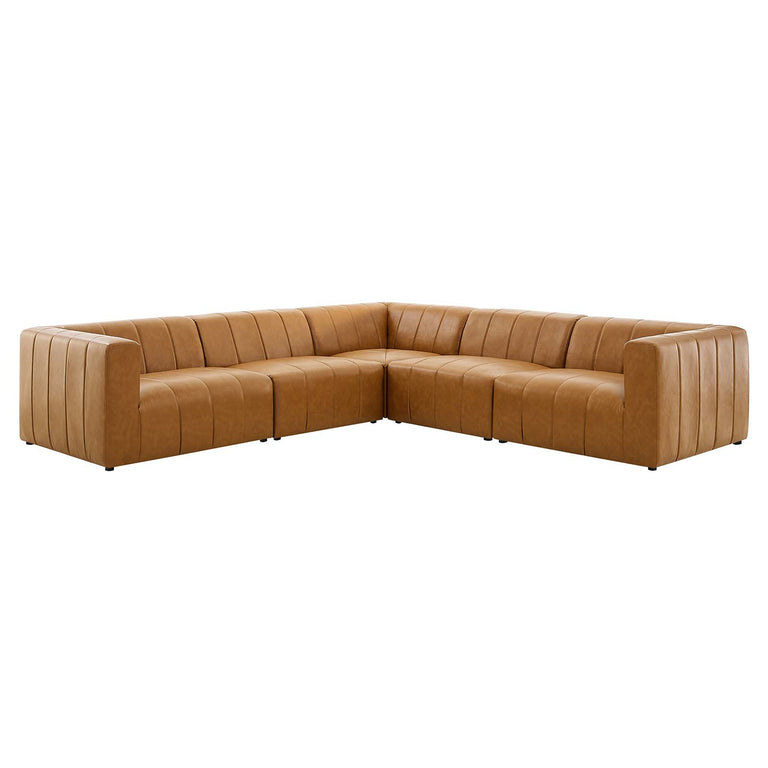 Bartlett Vegan Leather 5-Piece Sectional Sofa in Tan, EEI-4532-TAN