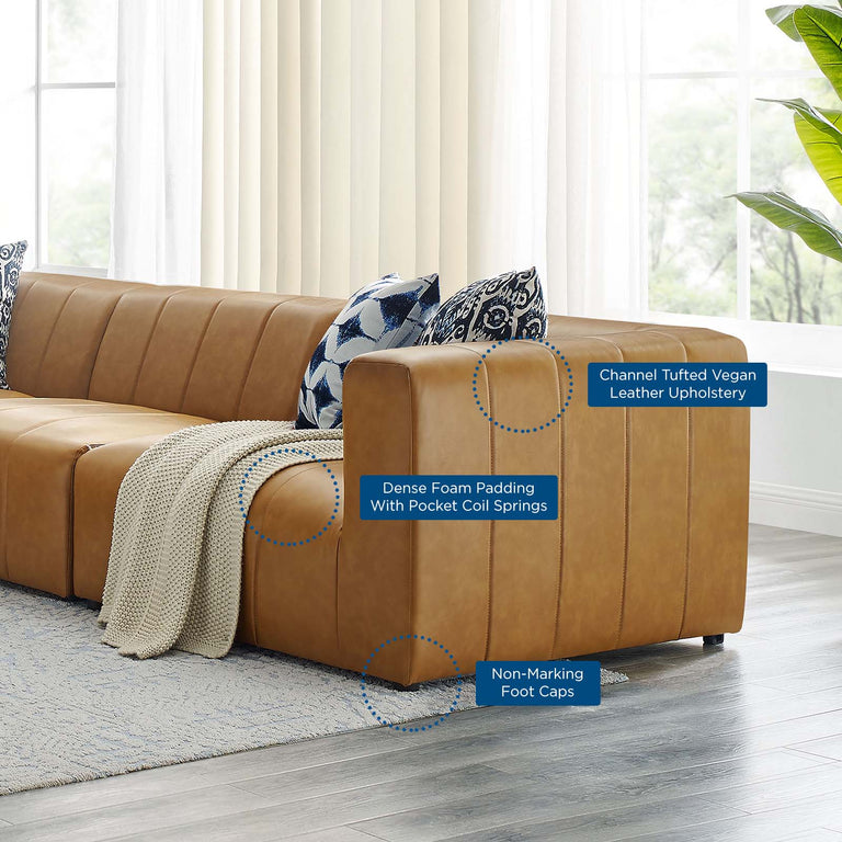 Bartlett Vegan Leather 5-Piece Sectional Sofa in Tan, EEI-4532-TAN