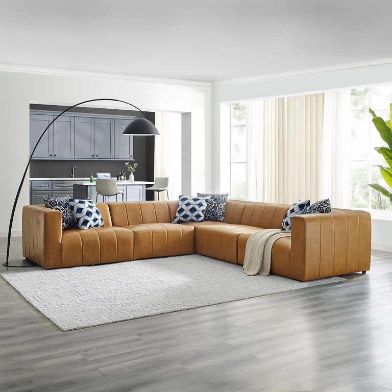 Bartlett Vegan Leather 5-Piece Sectional Sofa in Tan, EEI-4532-TAN