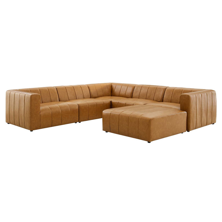 Bartlett Vegan Leather 6-Piece Sectional Sofa in Tan, EEI-4534-TAN