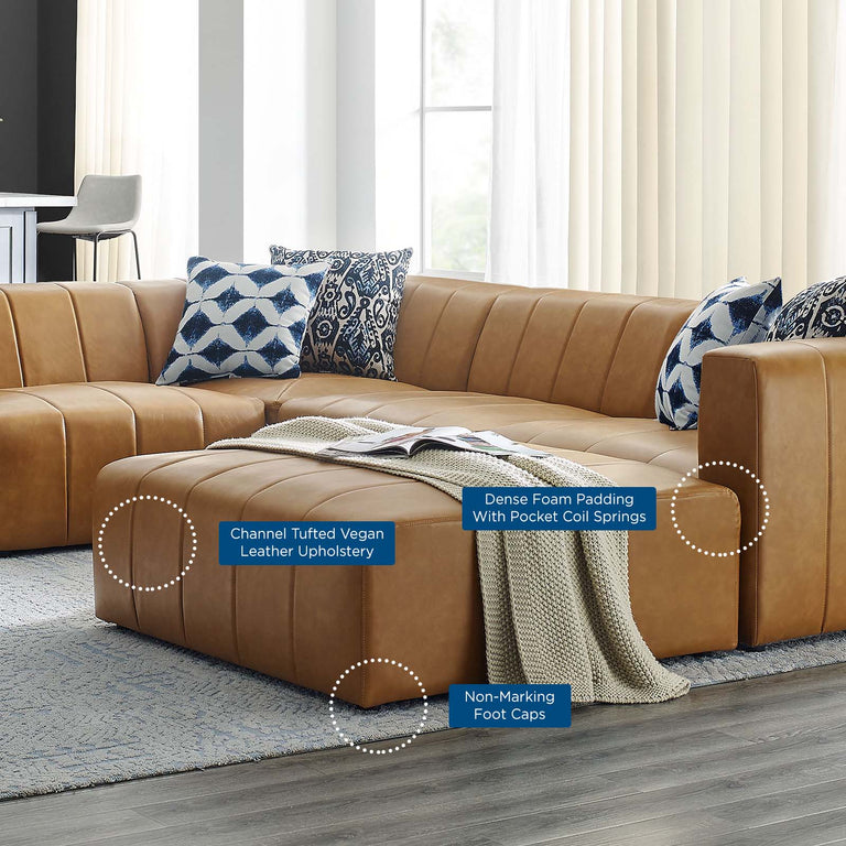 Bartlett Vegan Leather 6-Piece Sectional Sofa in Tan, EEI-4534-TAN