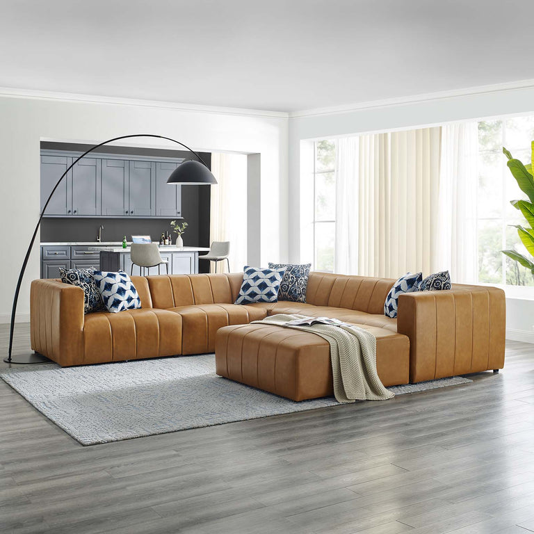 Bartlett Vegan Leather 6-Piece Sectional Sofa in Tan, EEI-4534-TAN