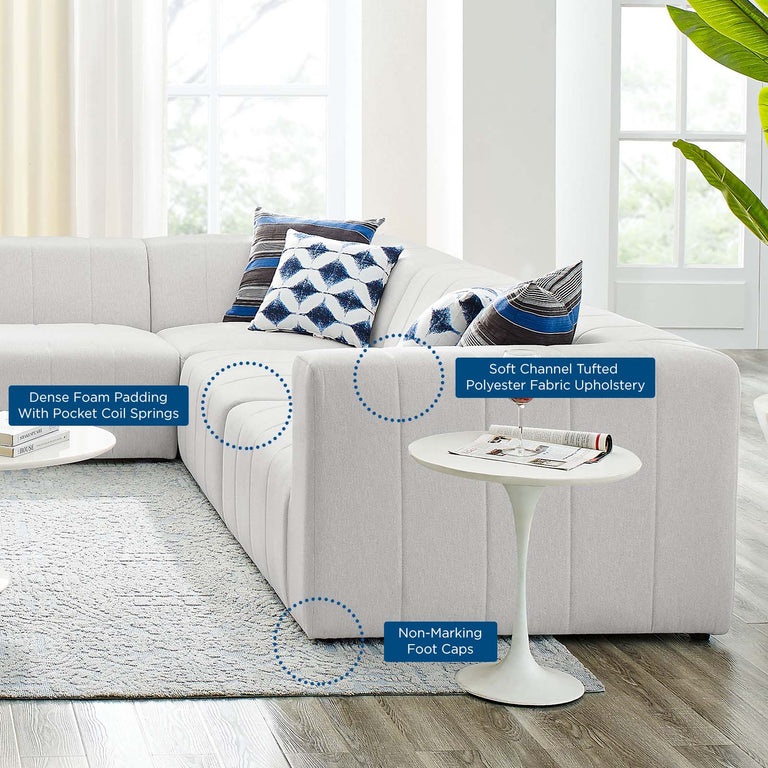 Bartlett Upholstered Fabric 8-Piece Sectional Sofa in Ivory, EEI-4535-IVO
