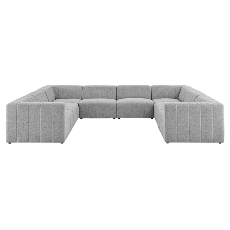 Bartlett Upholstered Fabric 8-Piece Sectional Sofa in Light Gray, EEI-4535-LGR