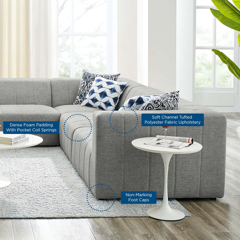 Bartlett Upholstered Fabric 8-Piece Sectional Sofa in Light Gray, EEI-4535-LGR