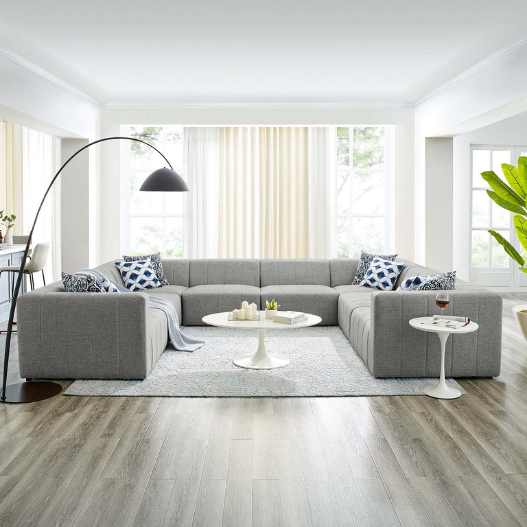 Bartlett Upholstered Fabric 8-Piece Sectional Sofa in Light Gray, EEI-4535-LGR