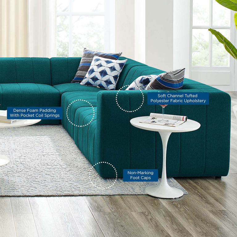 Bartlett Upholstered Fabric 8-Piece Sectional Sofa in Teal, EEI-4535-TEA