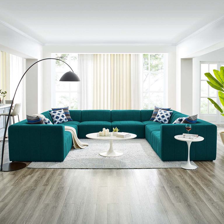 Bartlett Upholstered Fabric 8-Piece Sectional Sofa in Teal, EEI-4535-TEA