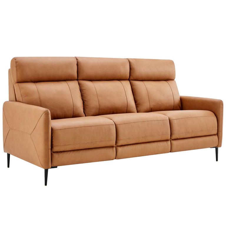Huxley Leather Sofa in Tan, EEI-4561-TAN