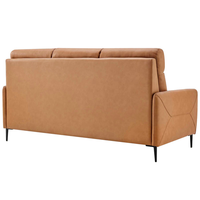 Huxley Leather Sofa in Tan, EEI-4561-TAN