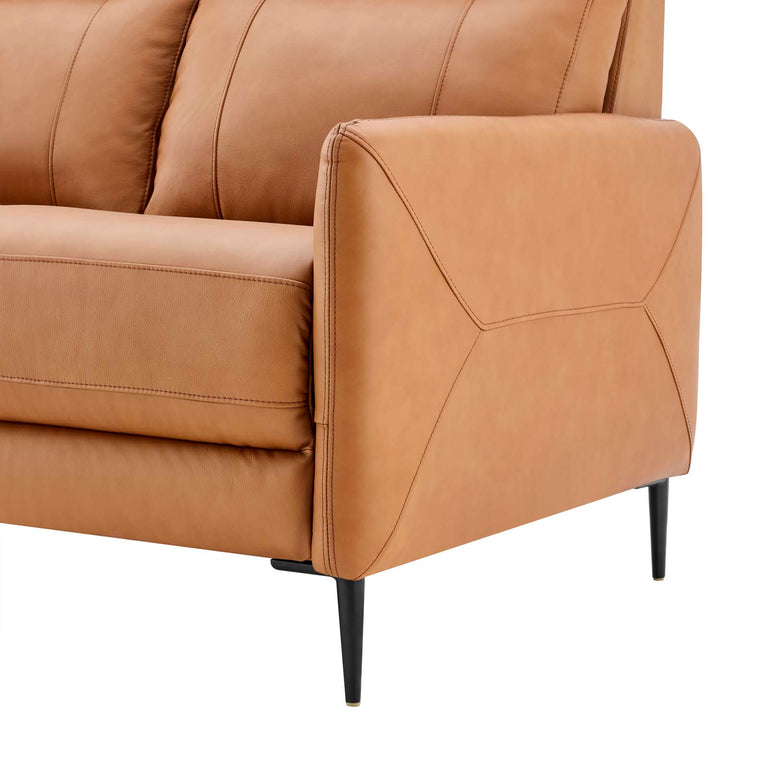Huxley Leather Sofa in Tan, EEI-4561-TAN