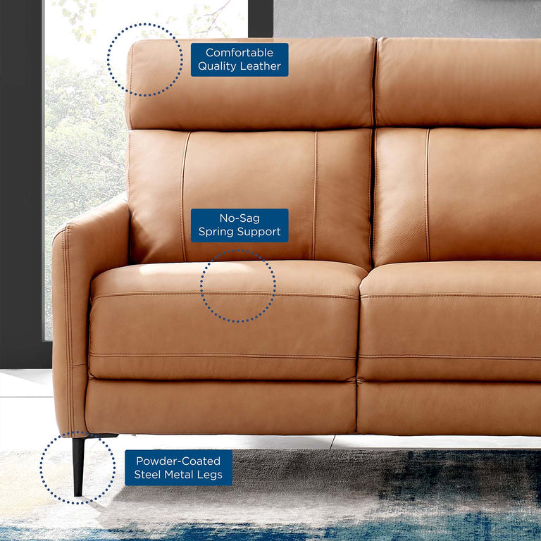 Huxley Leather Sofa in Tan, EEI-4561-TAN