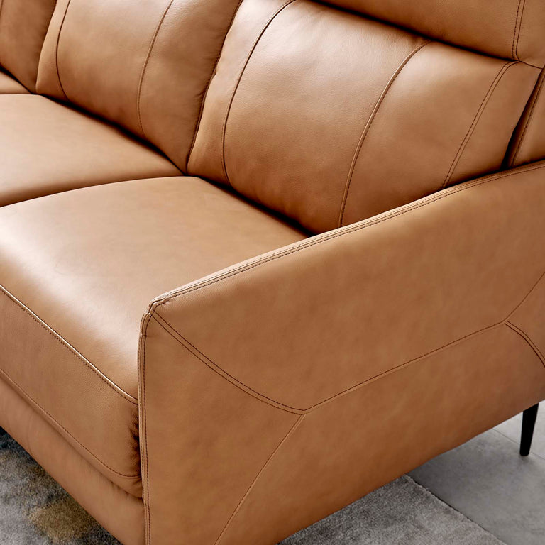Huxley Leather Sofa in Tan, EEI-4561-TAN