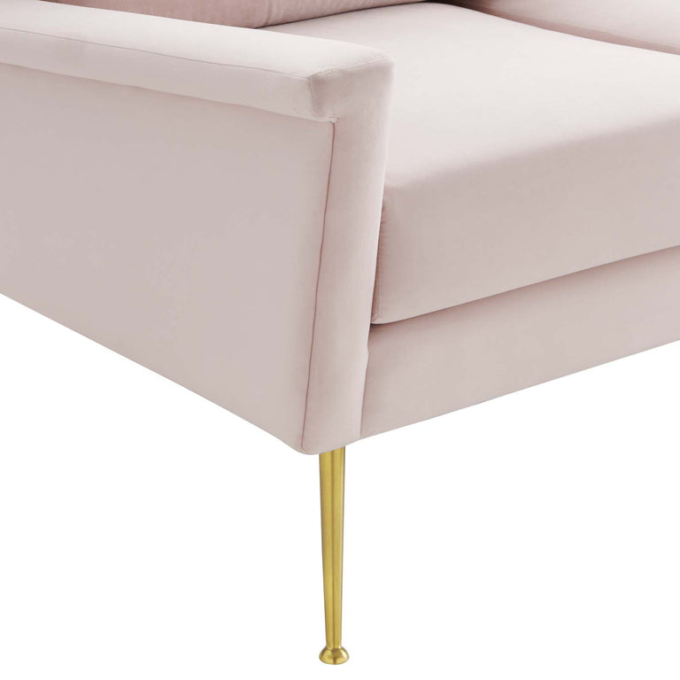 Chesapeake Performance Velvet Sofa in Gold Pink, EEI-4627-GLD-PNK