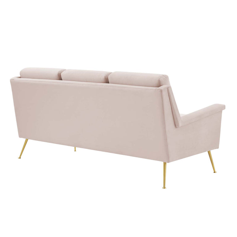 Chesapeake Performance Velvet Sofa in Gold Pink, EEI-4627-GLD-PNK