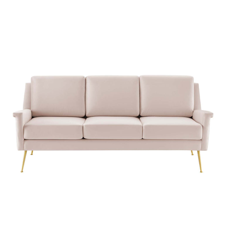 Chesapeake Performance Velvet Sofa in Gold Pink, EEI-4627-GLD-PNK