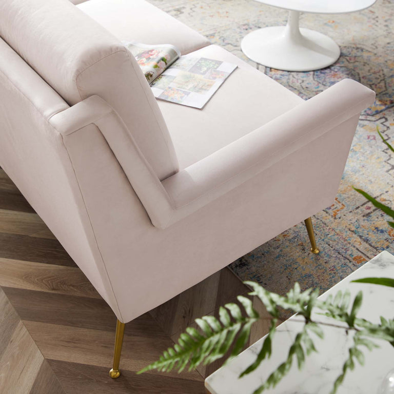Chesapeake Performance Velvet Sofa in Gold Pink, EEI-4627-GLD-PNK