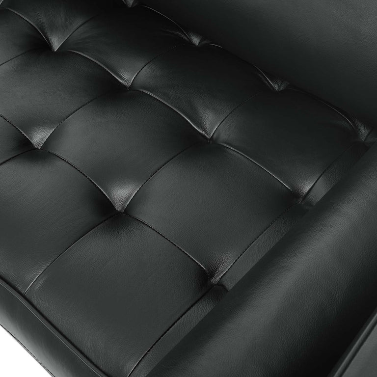 Valour Leather Sofa in Black, EEI-4633-BLK
